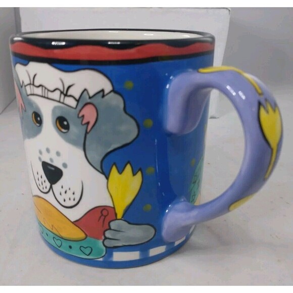 2002 DOGZILLA CANDACE REITER DESIGNS HAND PAINTED COFFEE CUP MUG DOG PUP VINTAGE - Picture 4 of 13
